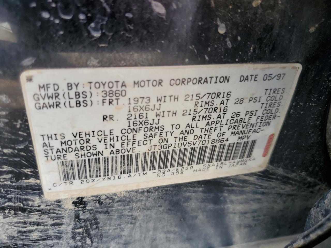 JT3GP10V5V7018864 1997 Toyota Rav4