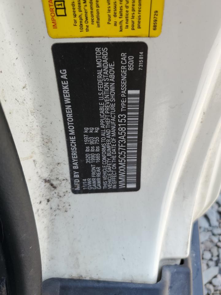 2015 Mini Cooper VIN: WMWXM5C57F3A58153 Lot: 67935084