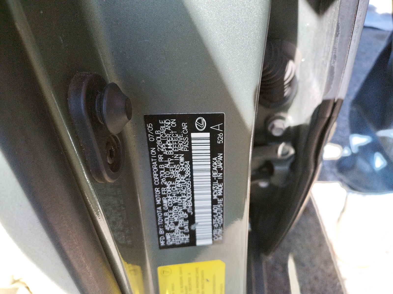 JTHBA30GX55138884 2005 Lexus Es 330