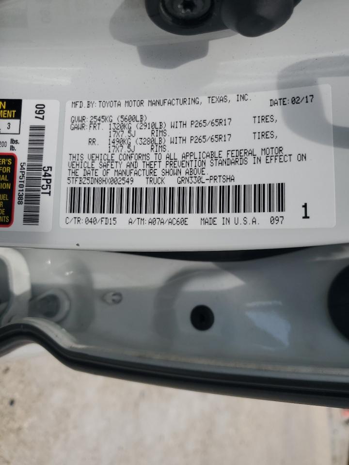 2017 Toyota Tacoma Double Cab VIN: 5TFBZ5DN8HX002549 Lot: 68024204