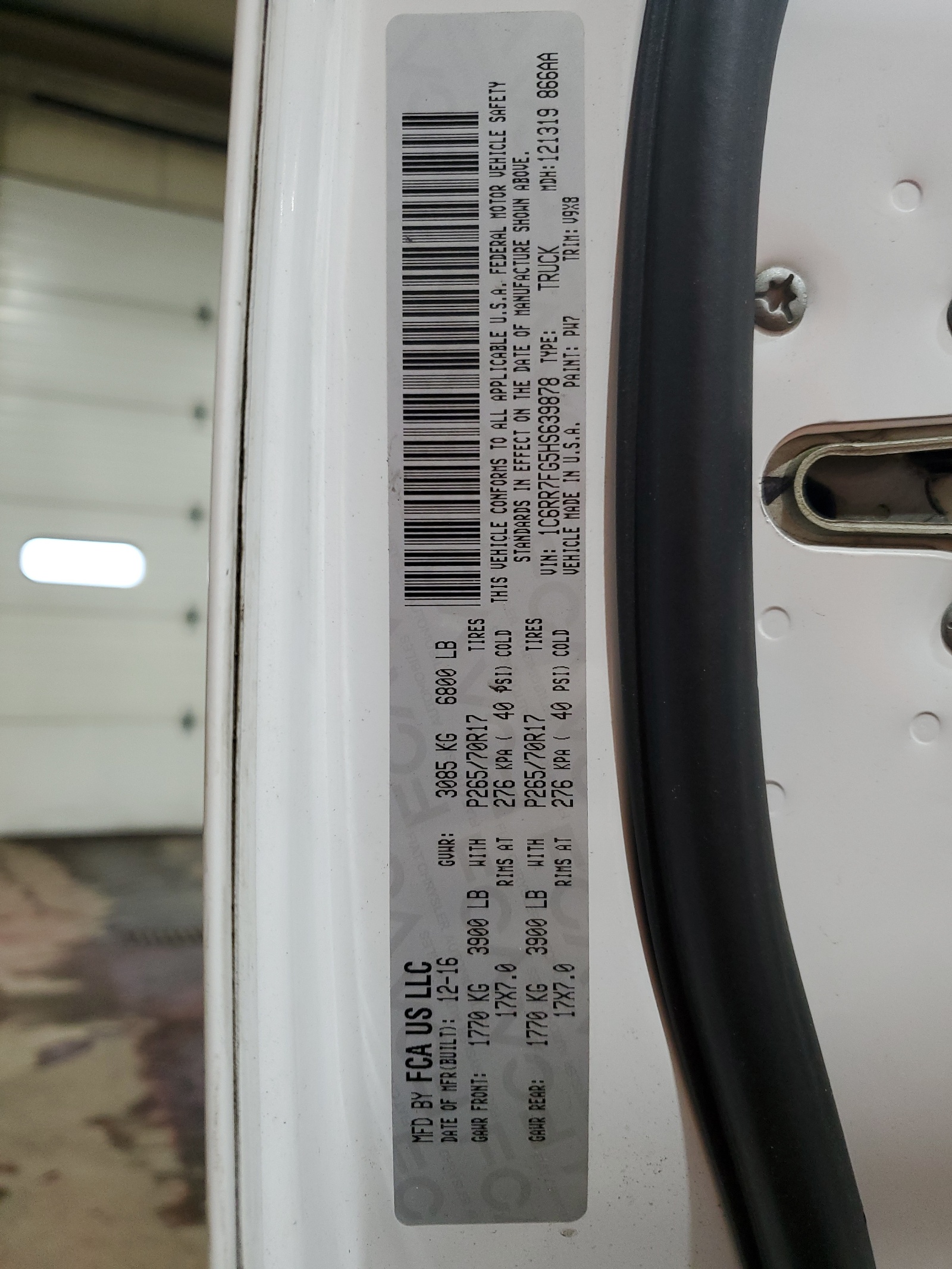 1C6RR7FG5HS639878 2017 Ram 1500 St