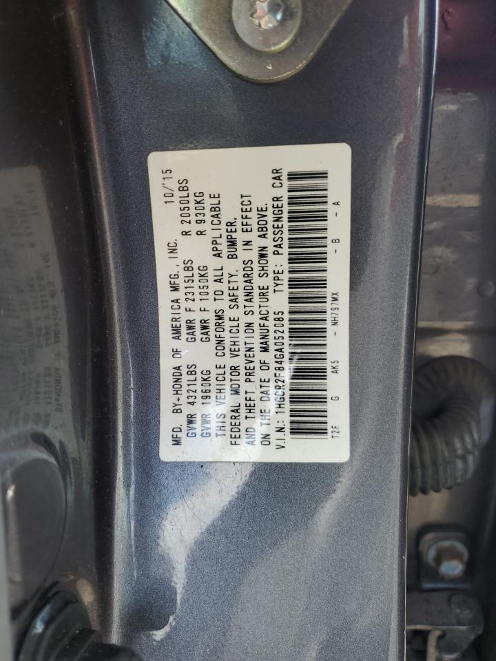 1HGCR2F84GA052085 2016 Honda Accord Exl