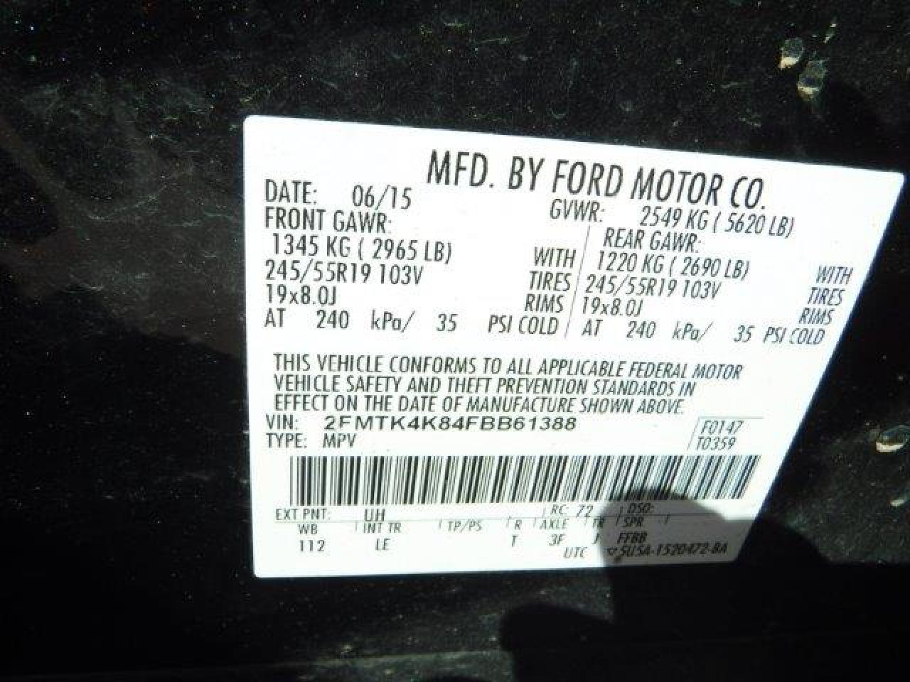 2FMTK4K84FBB61388 2015 FORD EDGE - Image 12