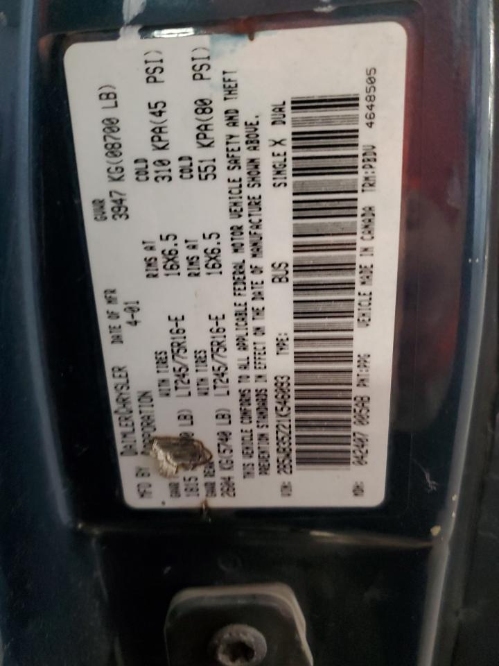 2001 Dodge Ram Wagon B3500 VIN: 2B5WB35Z21K546093 Lot: 67907214