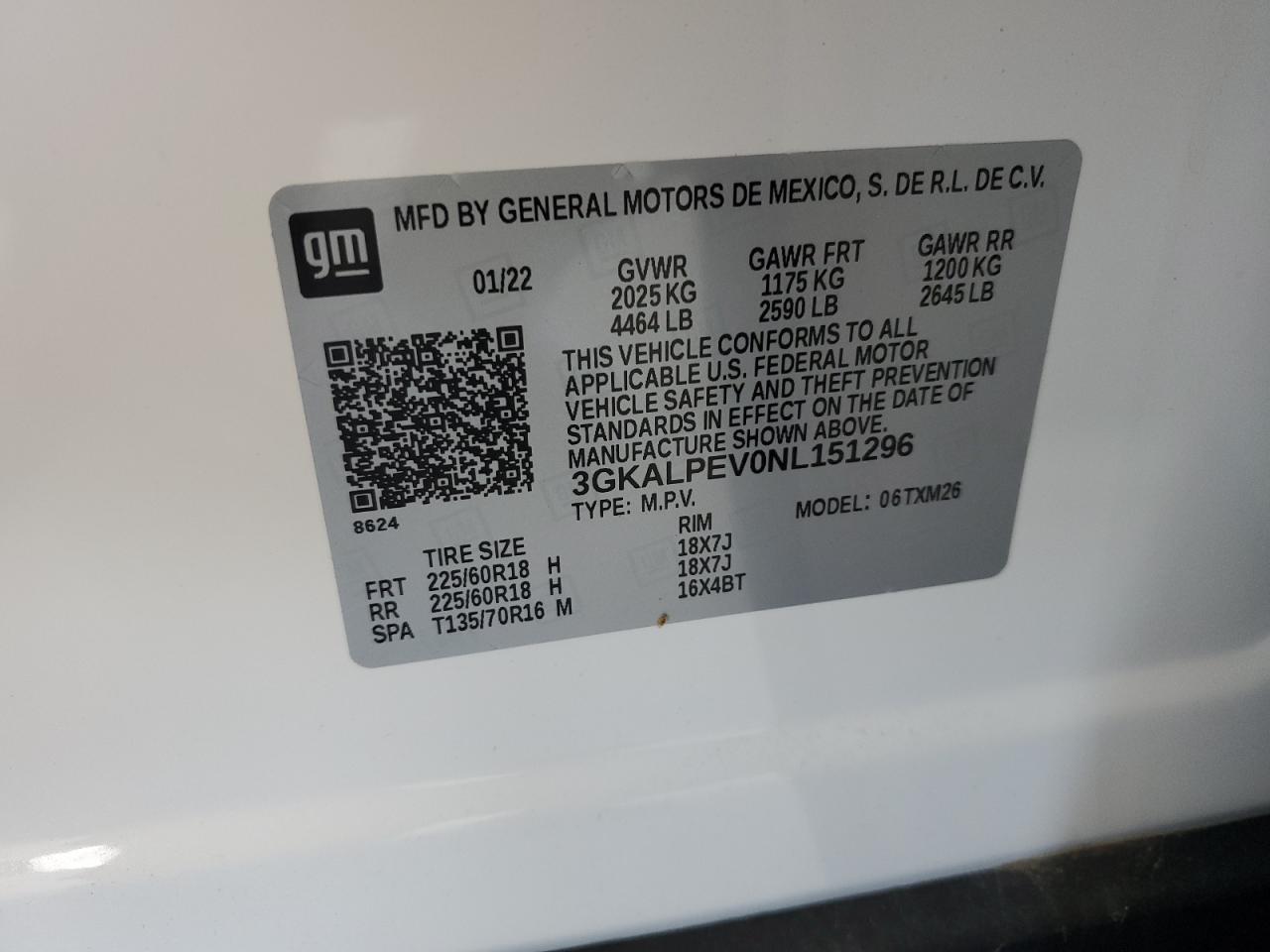 3GKALPEV0NL151296 2022 GMC Terrain Slt