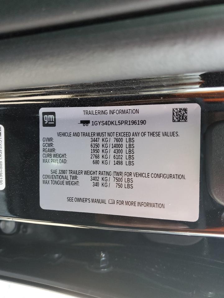 1GYS4DKL5PR196190 2023 Cadillac Escalade Premium Luxury Platinum