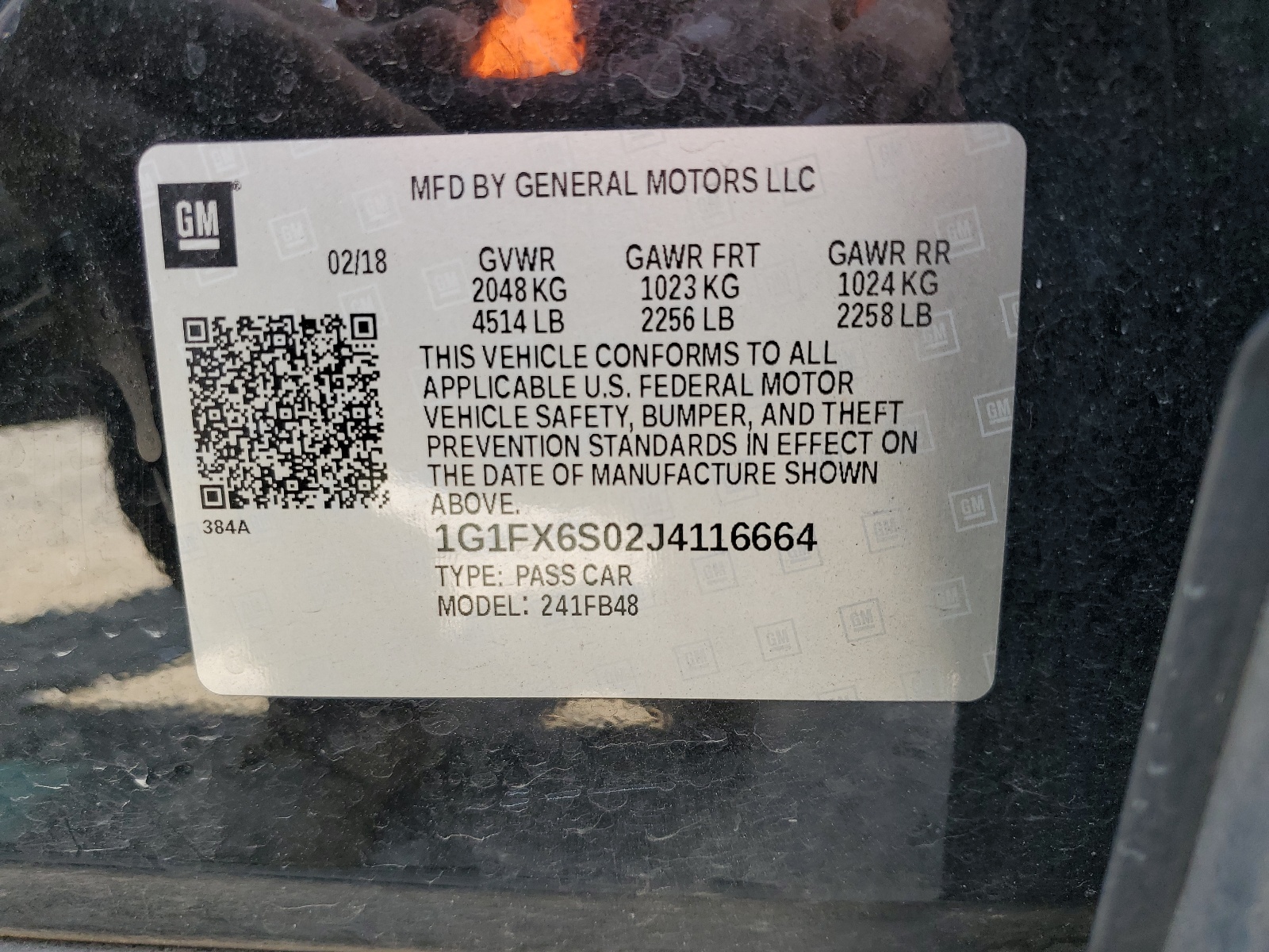 1G1FX6S02J4116664 2018 Chevrolet Bolt Ev Premier