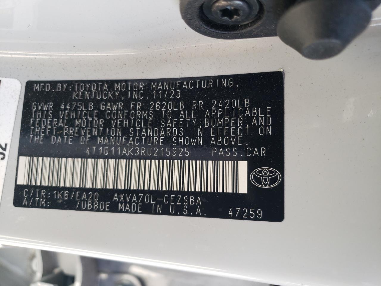 4T1G11AK3RU215925 2024 TOYOTA CAMRY - Image 13