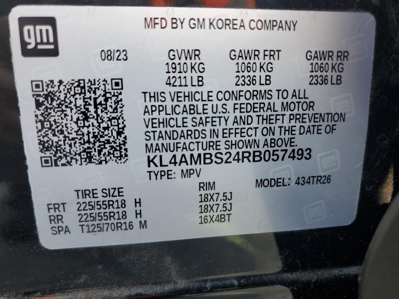 2024 Buick Encore Gx Preferred VIN: KL4AMBS24RB057493 Lot: 66172794