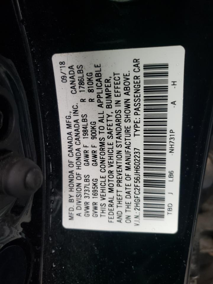 2HGFC2F56JH602237 2018 Honda Civic Lx