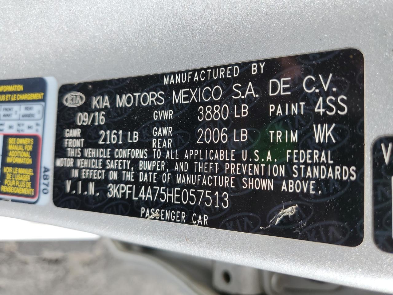 2017 Kia Forte Lx VIN: 3KPFL4A75HE057513 Lot: 64468624