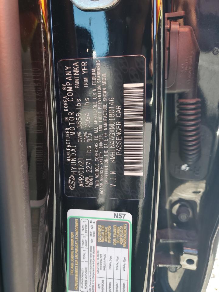 2021 Hyundai Elantra Sel VIN: KMHLN4AGXMU180146 Lot: 67509964