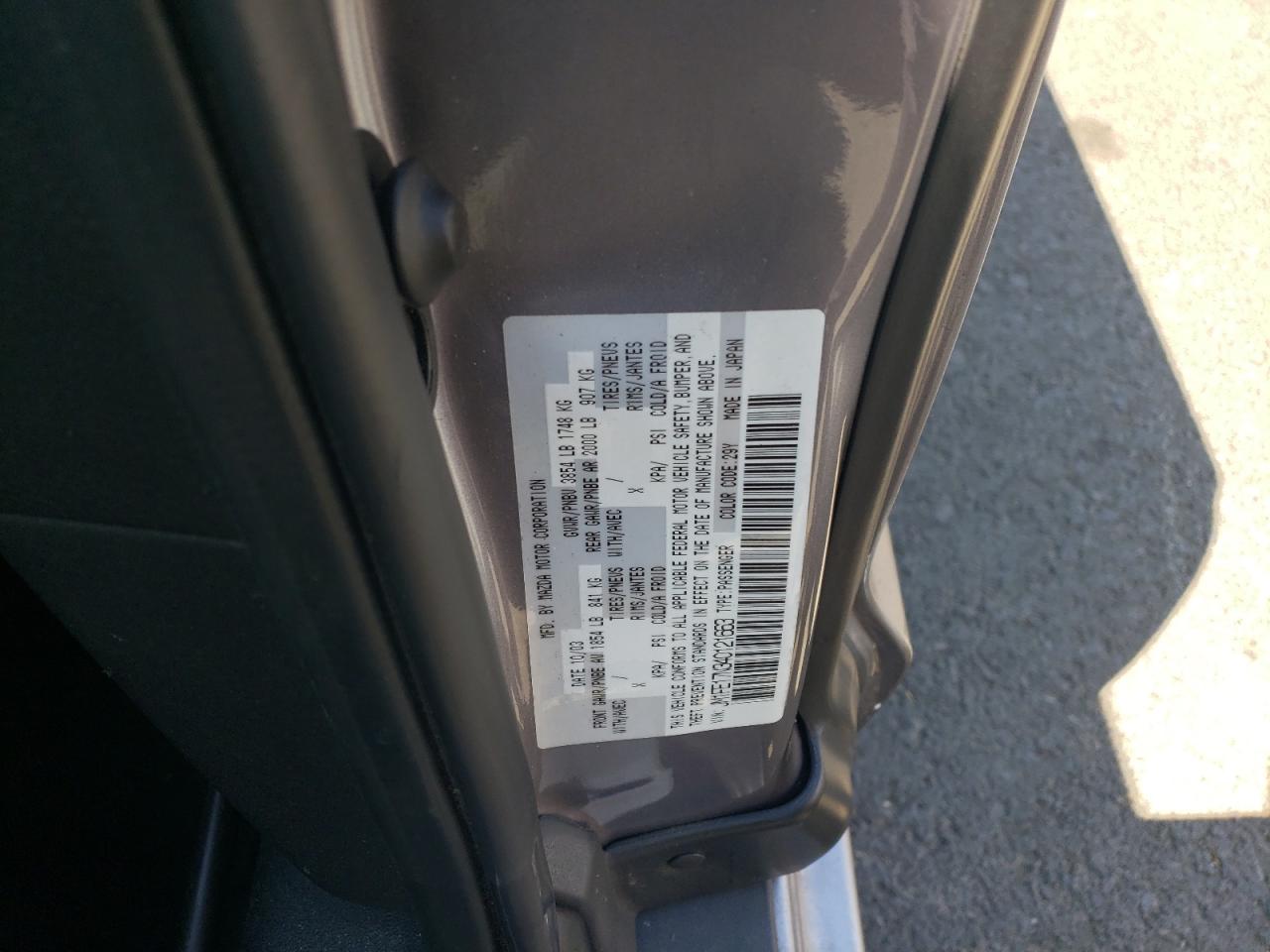 2004 Mazda Rx8 VIN: JM1FE17N340121663 Lot: 65876314