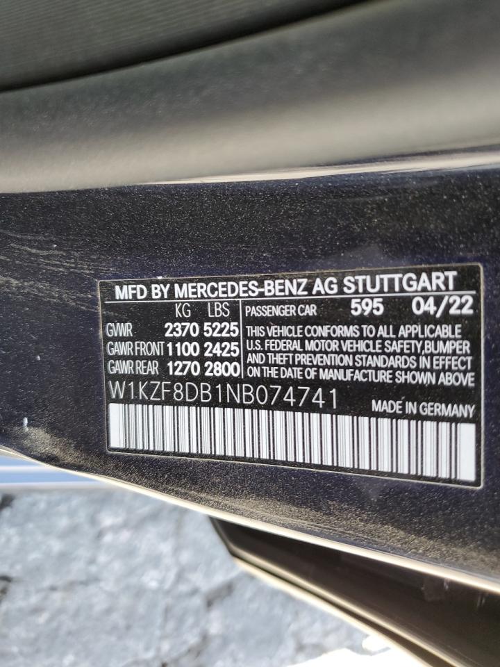 W1KZF8DB1NB074741 2022 Mercedes-Benz E 350