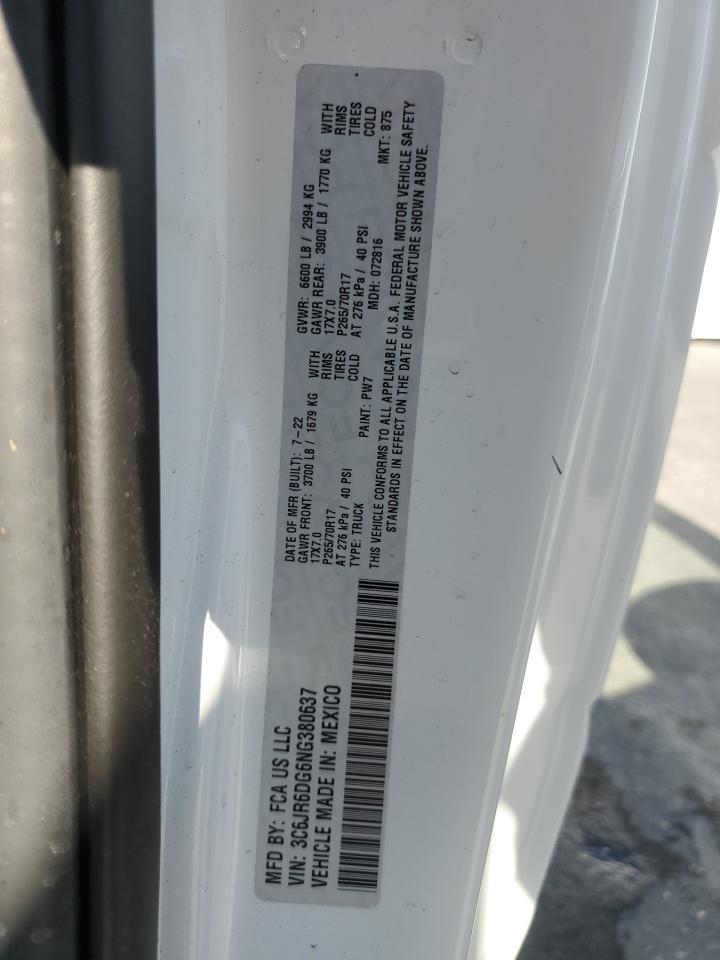 2022 Ram 1500 Classic Tradesman VIN: 3C6JR6DG6NG380637 Lot: 67086164