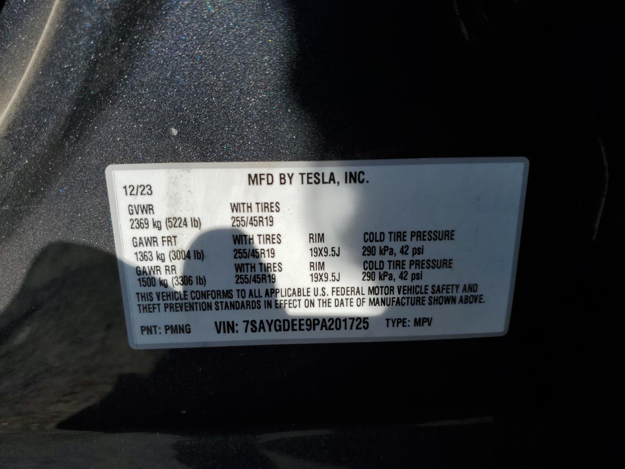 7SAYGDEE9PA201725 2023 Tesla Model Y