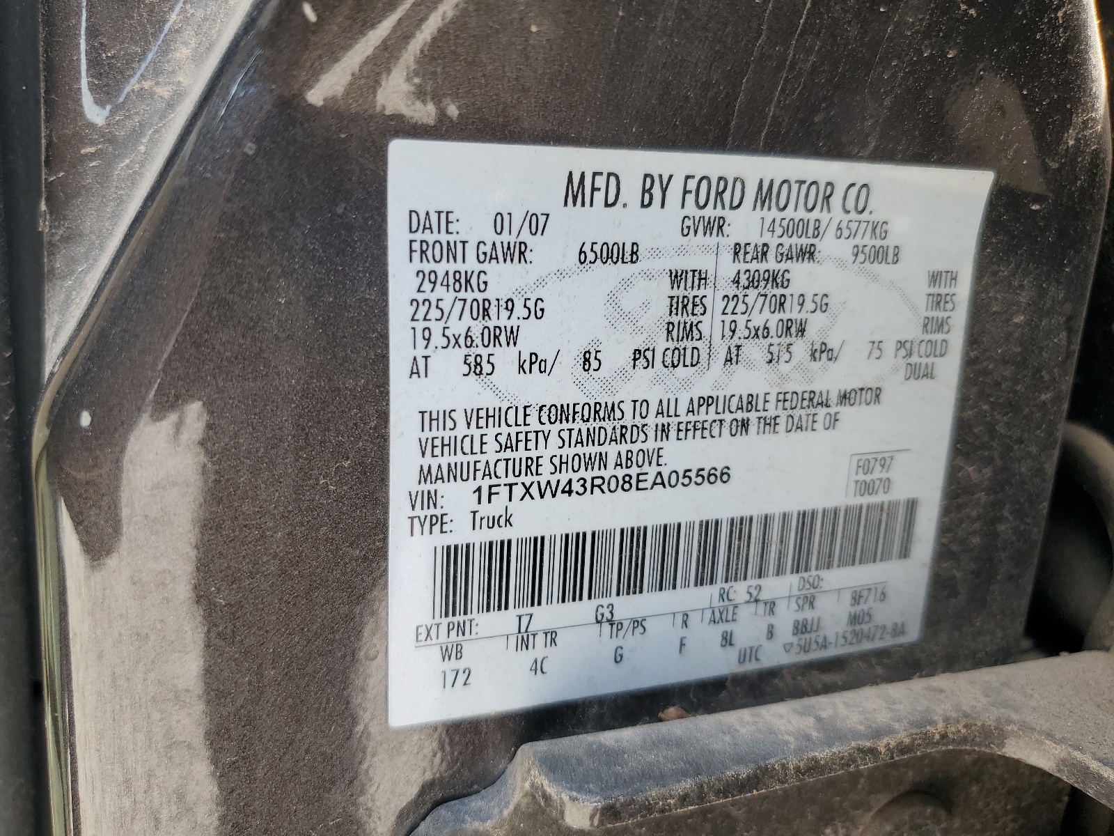 1FTXW43R08EA05566 2008 Ford F450 Super Duty