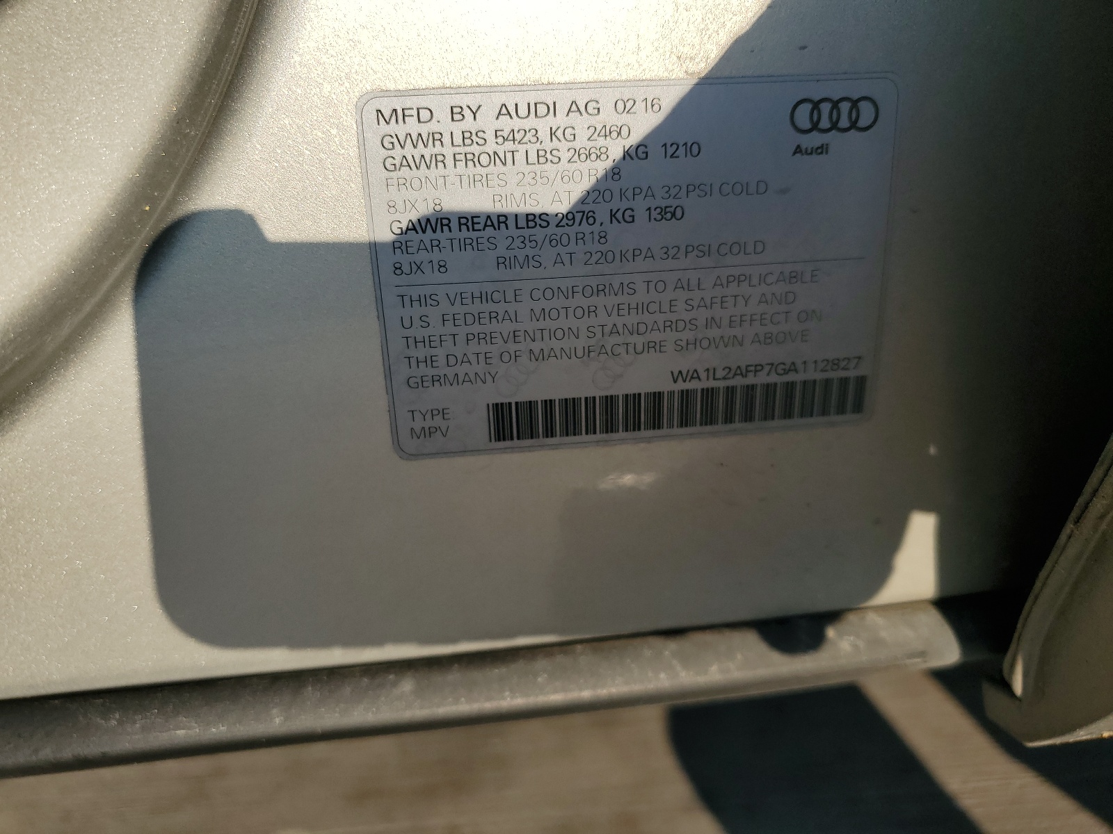 WA1L2AFP7GA112827 2016 Audi Q5 Premium Plus