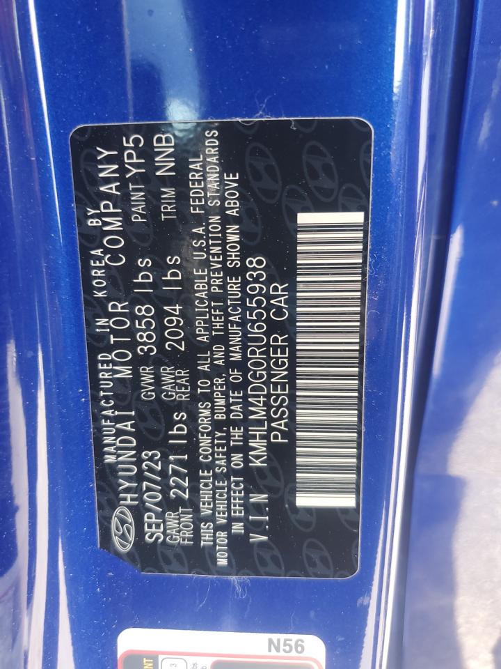 2024 Hyundai Elantra Sel VIN: KMHLM4DG0RU655938 Lot: 68532704