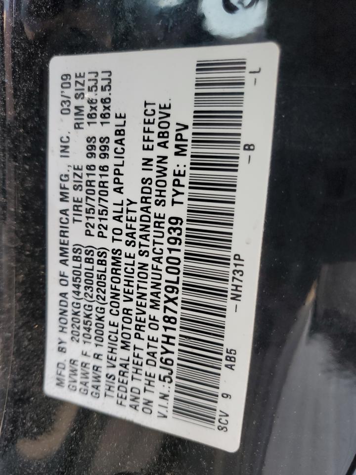 2009 Honda Element Ex VIN: 5J6YH187X9L001939 Lot: 68165554