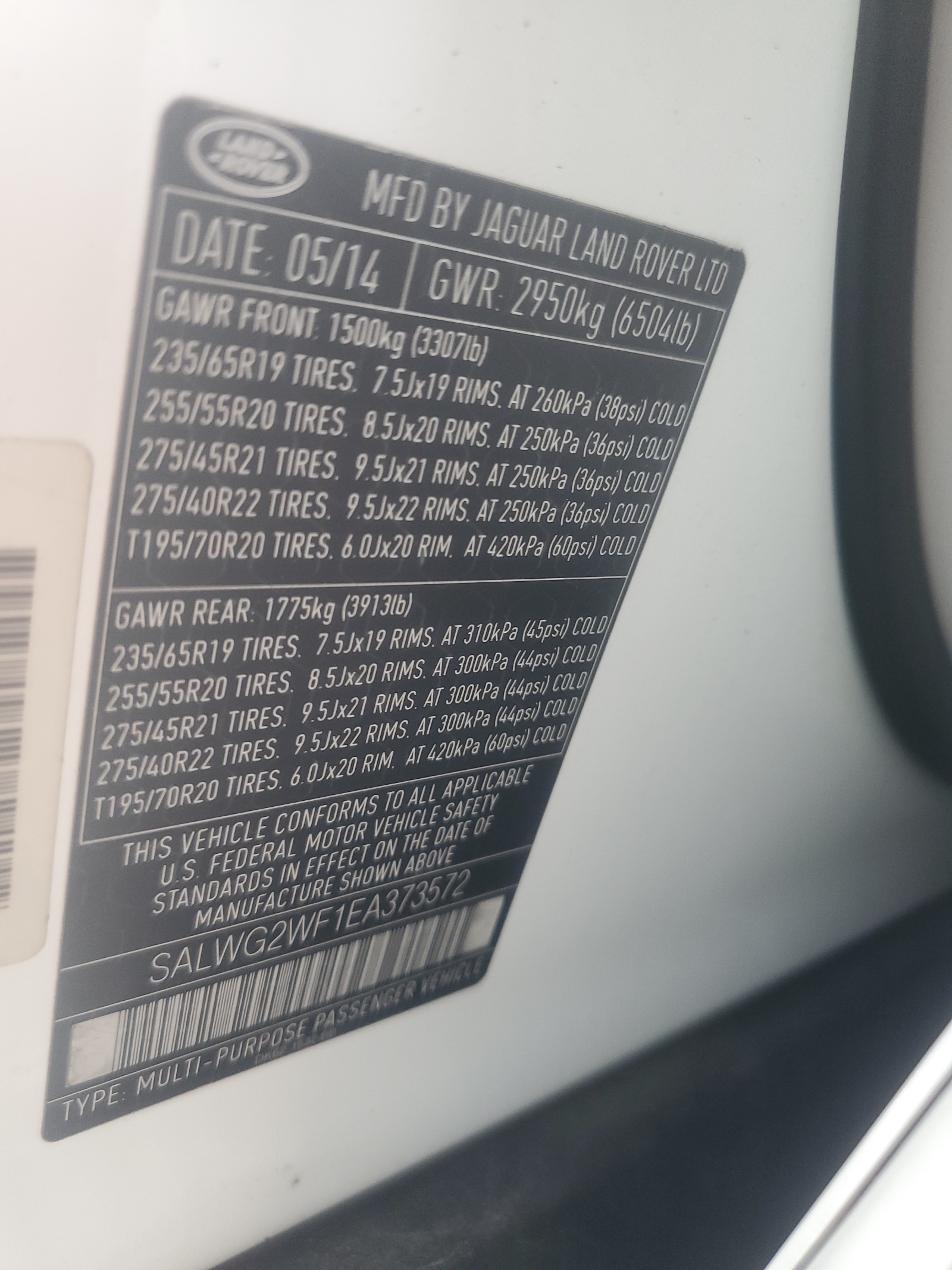 SALWG2WF1EA373572 2014 Land Rover Range Rover Sport Se