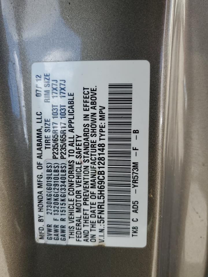 5FNRL5H69CB128148 2012 Honda Odyssey Exl