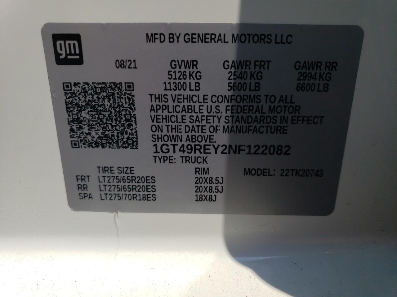 1GT49REY2NF122082 2022 GMC Sierra K2500 Denali