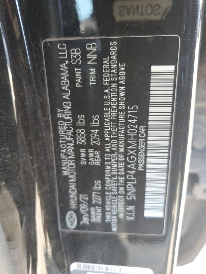 5NPLP4AGXMH024715 2021 Hyundai Elantra Limited