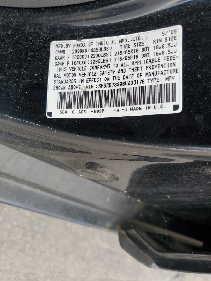 2006 Honda Cr-V Se VIN: SHSRD78996U403176 Lot: 67417604