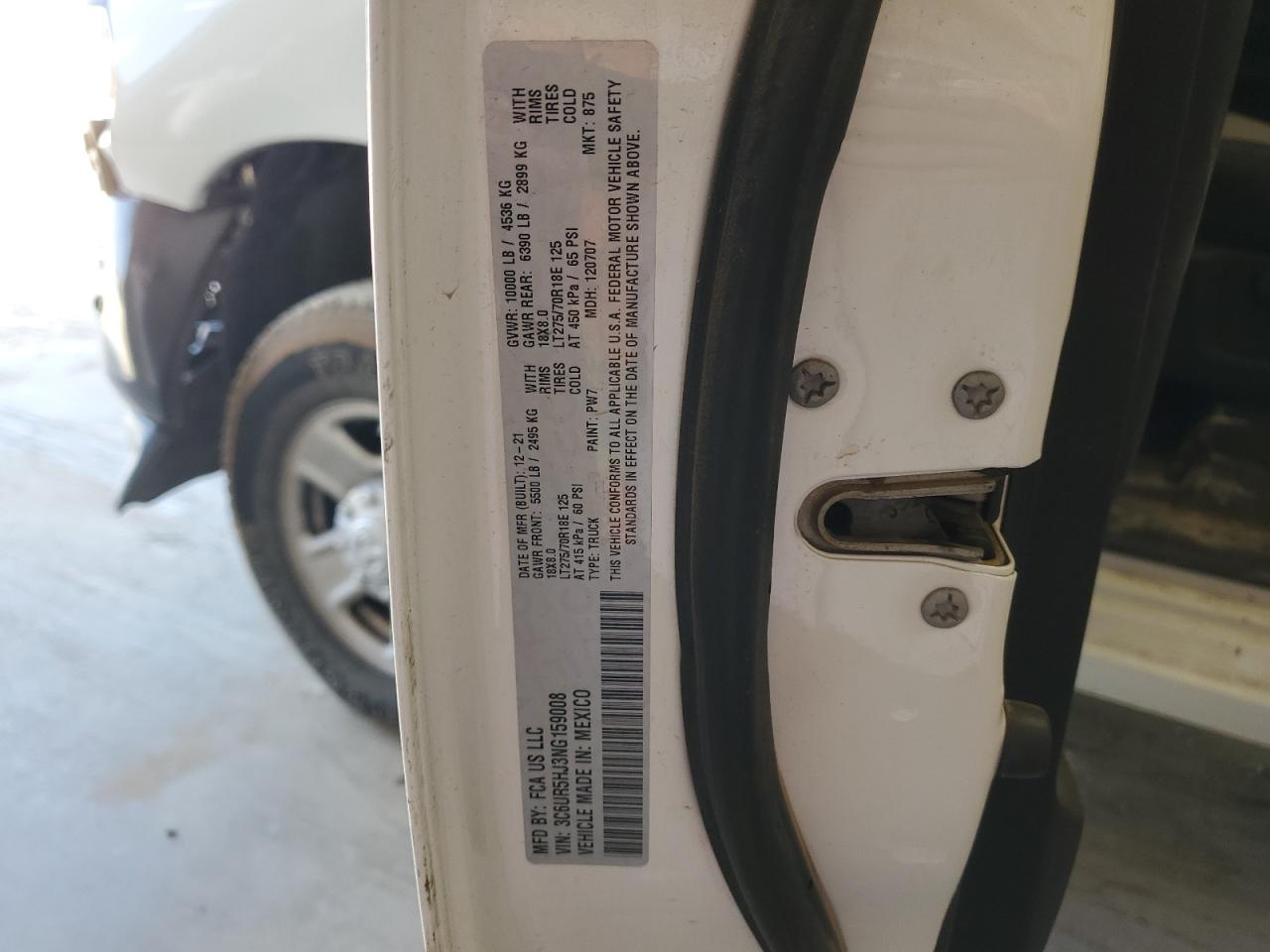 2022 Ram 2500 Tradesman VIN: 3C6UR5HJ3NG159008 Lot: 66982674