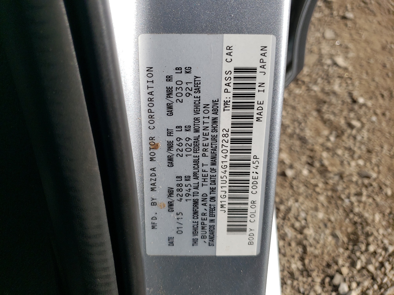 JM1GJ1U54G1407282 2016 Mazda 6 Sport