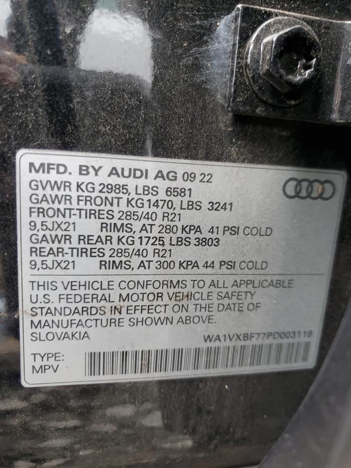 2023 Audi Q7 Prestige VIN: WA1VXBF77PD003119 Lot: 69641324