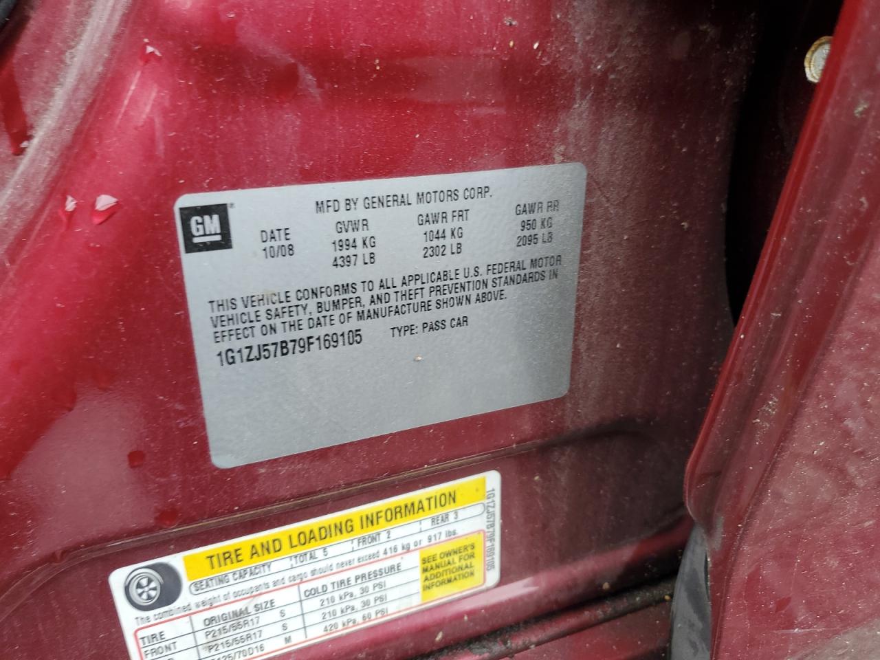 2009 Chevrolet Malibu 2Lt VIN: 1G1ZJ57B79F169105 Lot: 66720074