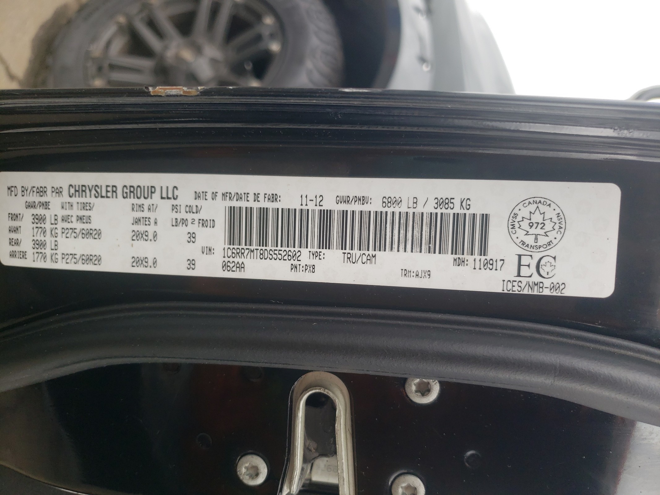 1C6RR7MT8DS552602 2013 Ram 1500 Sport