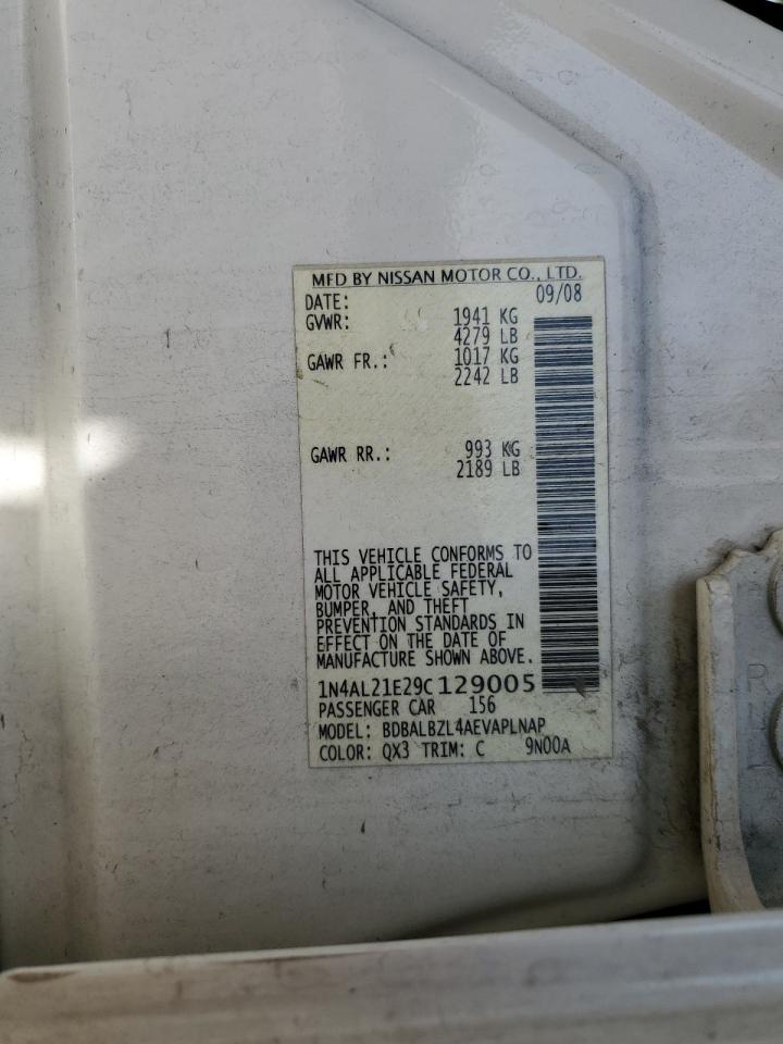 2009 Nissan Altima 2.5 VIN: 1N4AL21E29C129005 Lot: 66624234