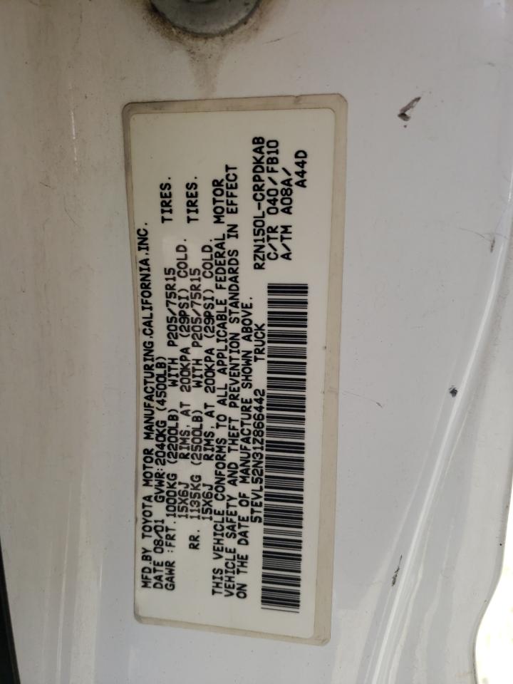 2001 Toyota Tacoma Xtracab VIN: 5TEVL52N31Z866442 Lot: 68912614