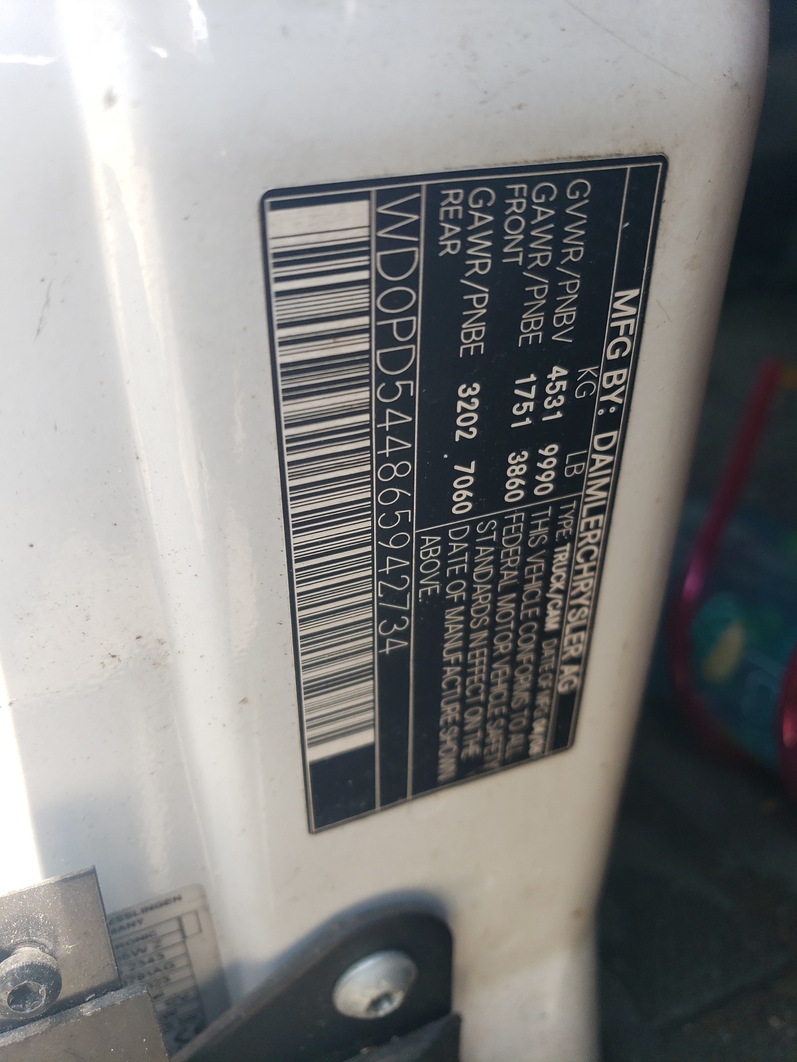 WD0PD544865942734 2006 Dodge Sprinter 3500