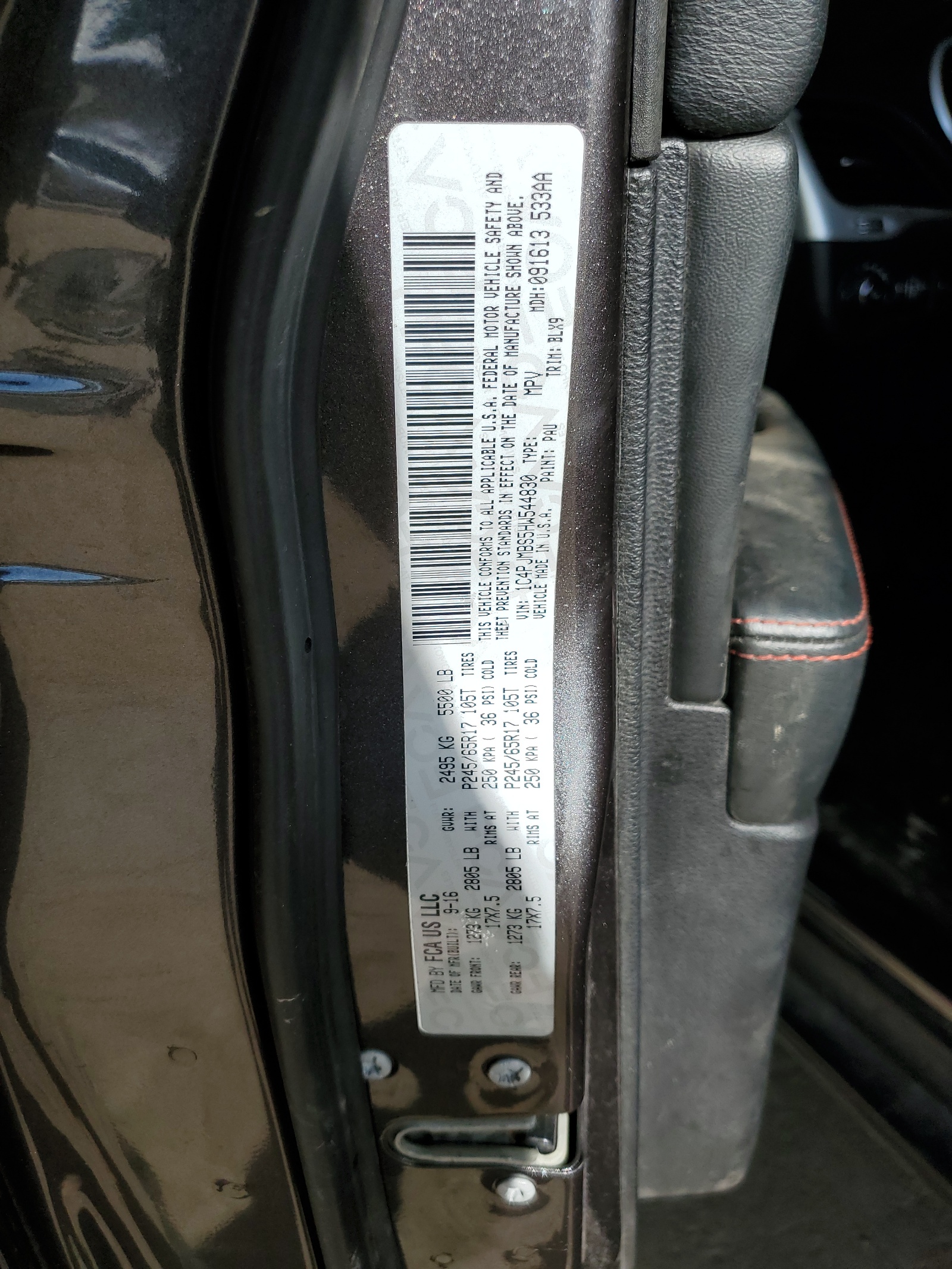 1C4PJMBS5HW544830 2017 Jeep Cherokee Trailhawk