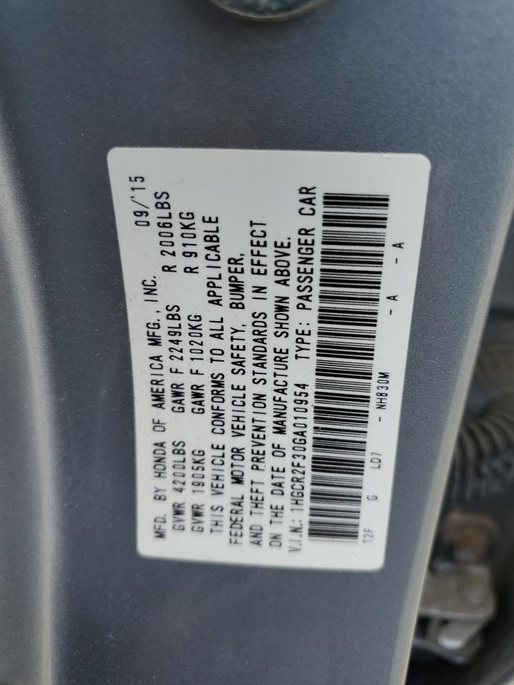 1HGCR2F30GA010954 2016 Honda Accord Lx