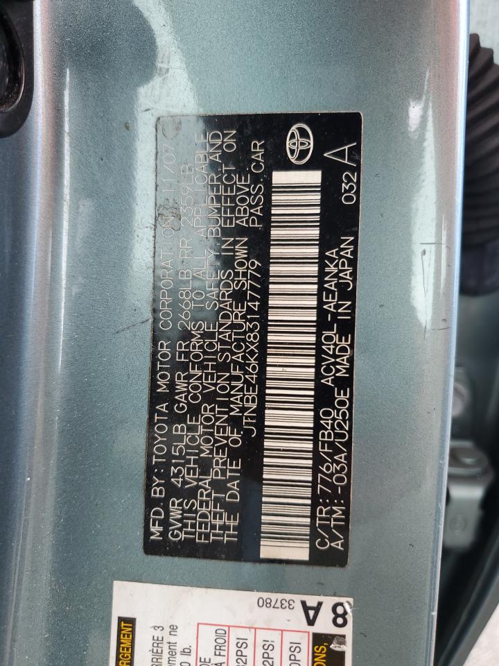 JTNBE46KX83147779 2008 Toyota Camry Ce