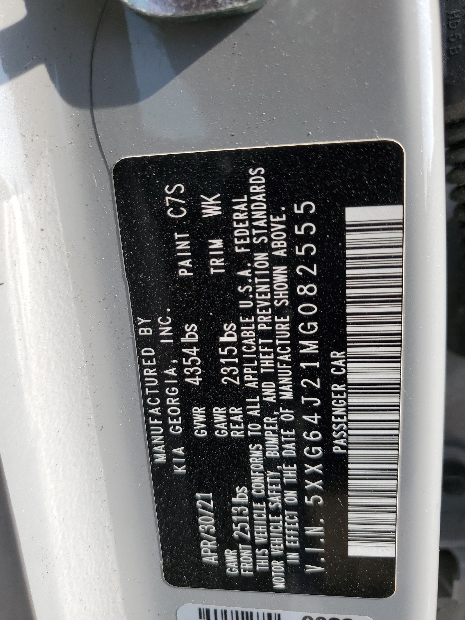 5XXG64J21MG082555 2021 Kia K5 Gt Line