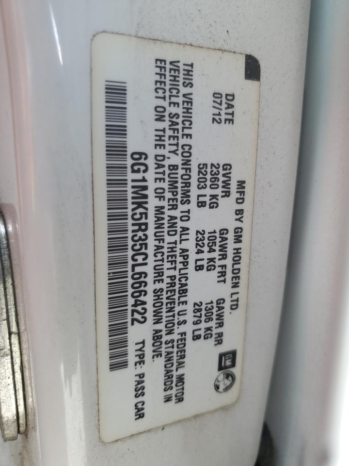 2012 Chevrolet Caprice Police VIN: 6G1MK5R35CL666422 Lot: 67403524