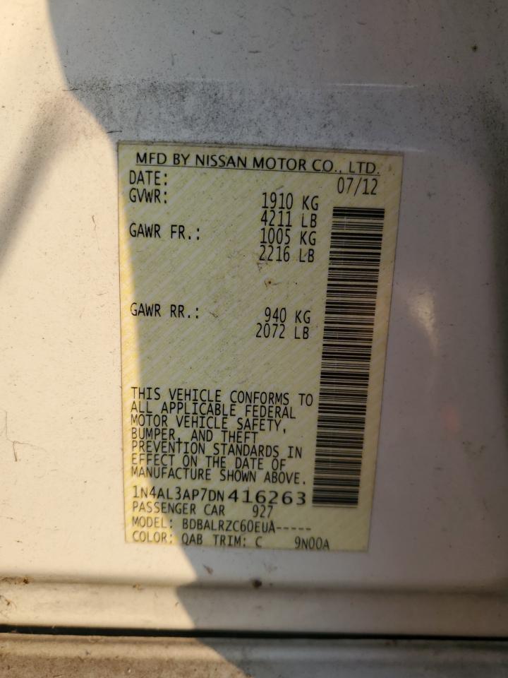 2013 Nissan Altima 2.5 VIN: 1N4AL3AP7DN416263 Lot: 67071234