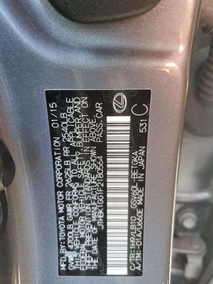 2015 Lexus Es 350 VIN: JTHBK1GG1F2180564 Lot: 66909194