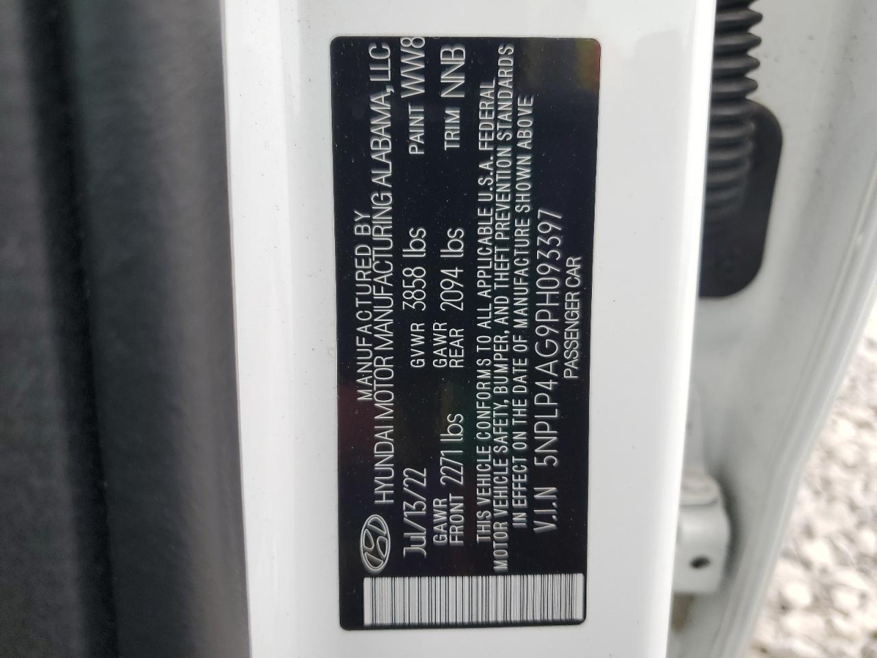 2023 Hyundai Elantra Limited VIN: 5NPLP4AG9PH093397 Lot: 66591644