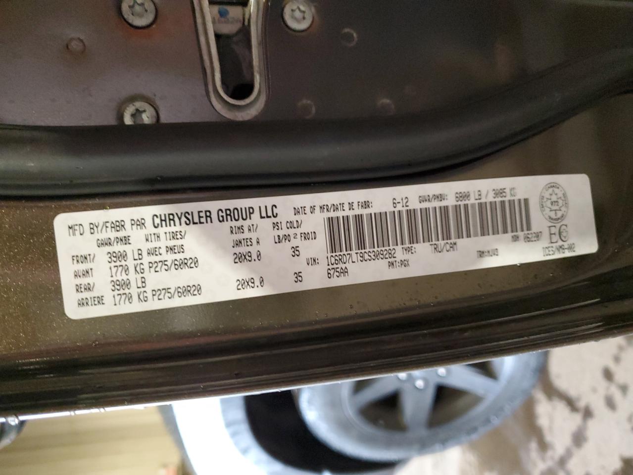 2012 Dodge Ram 1500 Slt VIN: 1C6RD7LT9CS309282 Lot: 69329914