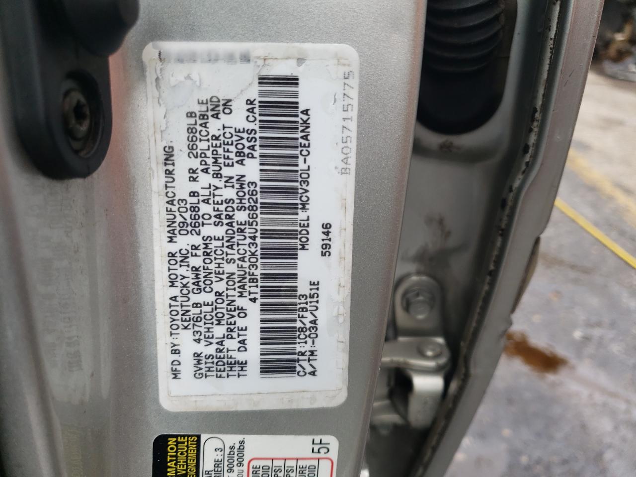 4T1BF30K34U568263 2004 Toyota Camry Le