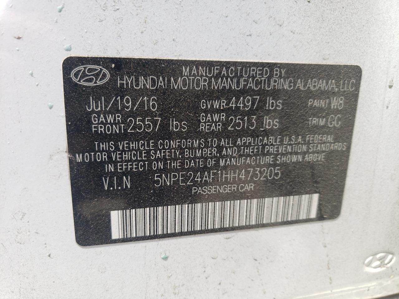 5NPE24AF1HH473205 2017 Hyundai Sonata Se