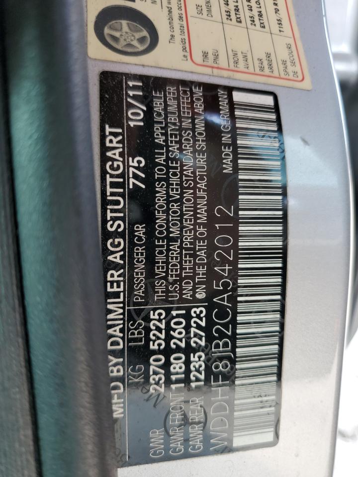 2012 Mercedes-Benz E 350 4Matic VIN: WDDHF8JB2CA542012 Lot: 66743204