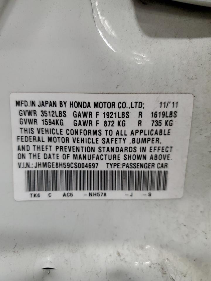 JHMGE8H59CS004697 2012 Honda Fit Sport